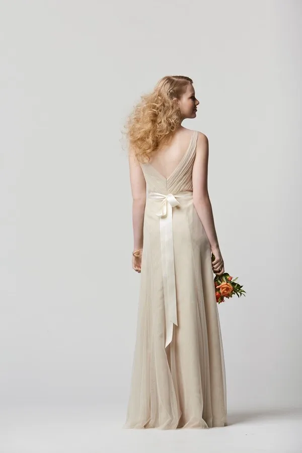 

Exquisite Sexy Deep V Neck Floor Length Bridesmaid Dresses 2017 Prom dresses for wedding tulle elegant formal gown WL10