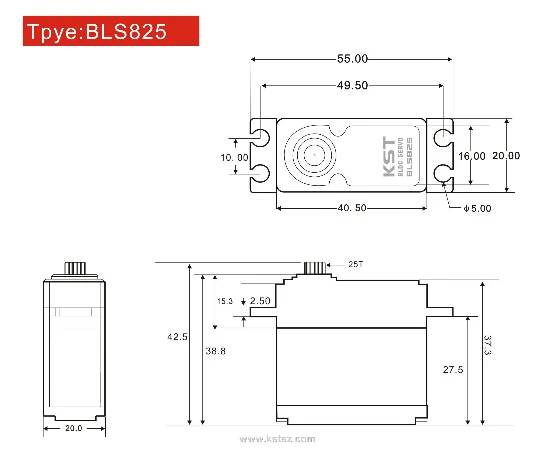 Бесщеточный двигатель KST BLS825 HV цифровой сервопривод 35 кг высокое напряжение для