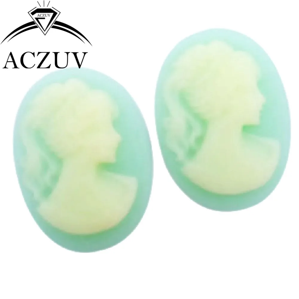Wholesale 13x18mm Oval Cameo Cabochon Lady Beauty Head Resin Flat Back Beads For Phone Case DIY Blank Base Bezel Jewelry Making
