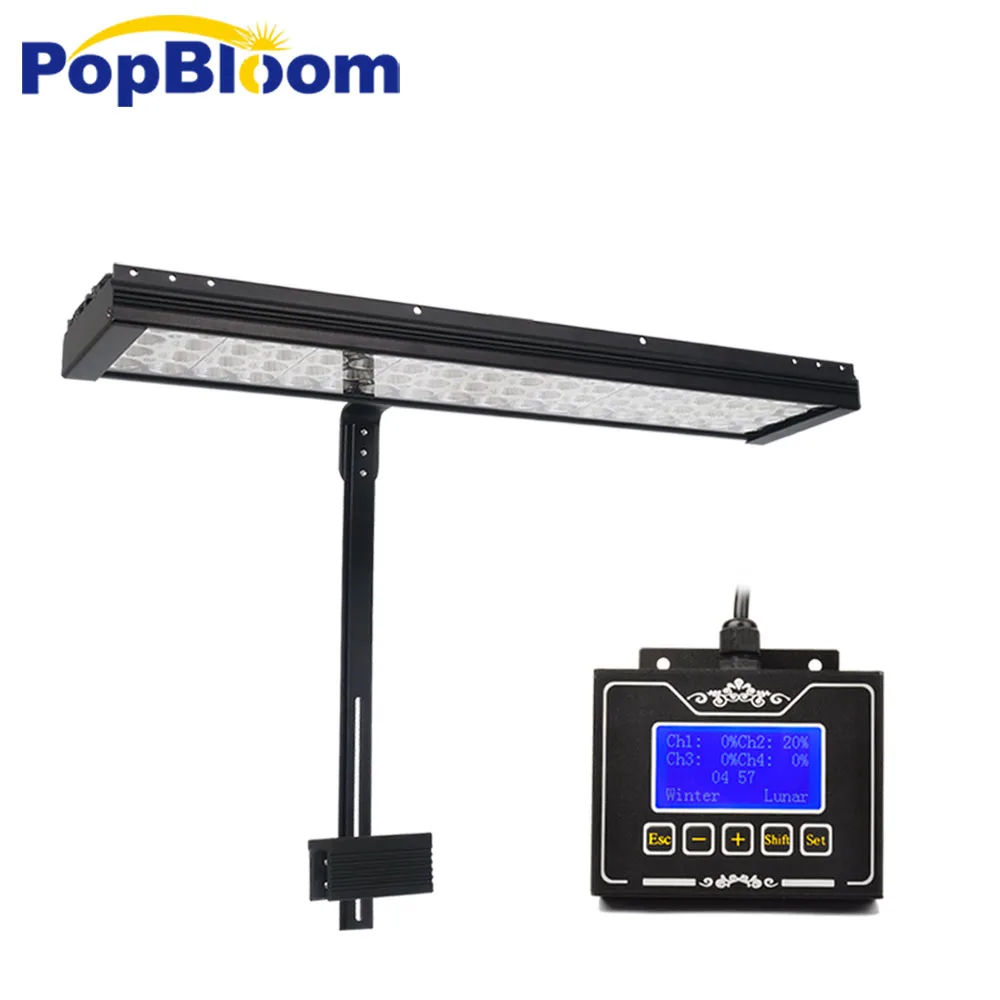 PopBloom Led освещения аквариума свет полный спектр для 24 inch морской коралловый