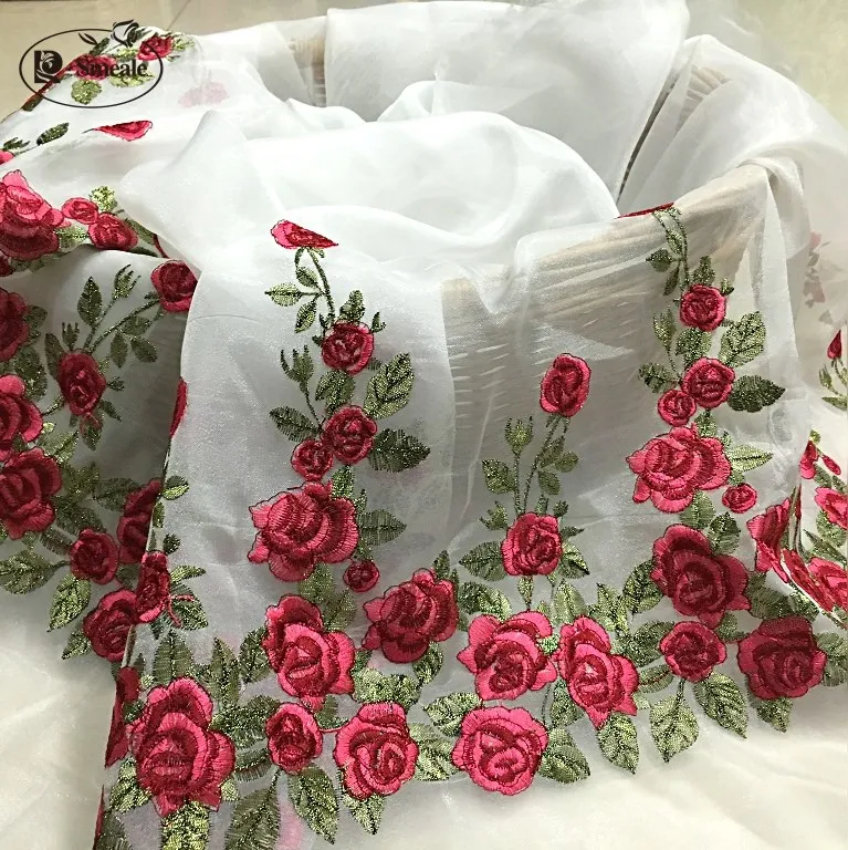 Изысканная органза жаккардовая вышивка Многоцветный ткани DIY аксессуары для