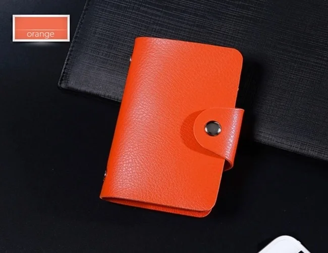 Style-C-orange Новинка, чехол для карт из искусственной кожи с функцией 24 бита, бизнес-держатель для карт для мужчин и женщин, сумка для кредитных карт, ID, паспорта, карт, кошелек H088 - Цвет: Style-C-orange