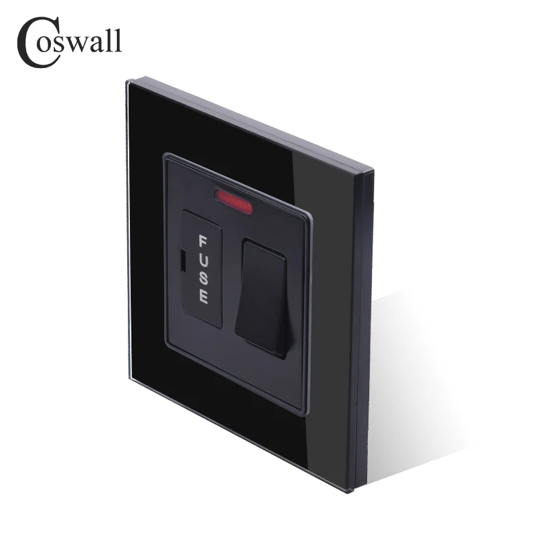 COSWALL 13A предохранитель переключатель с неоновым кристаллом закаленное стекло