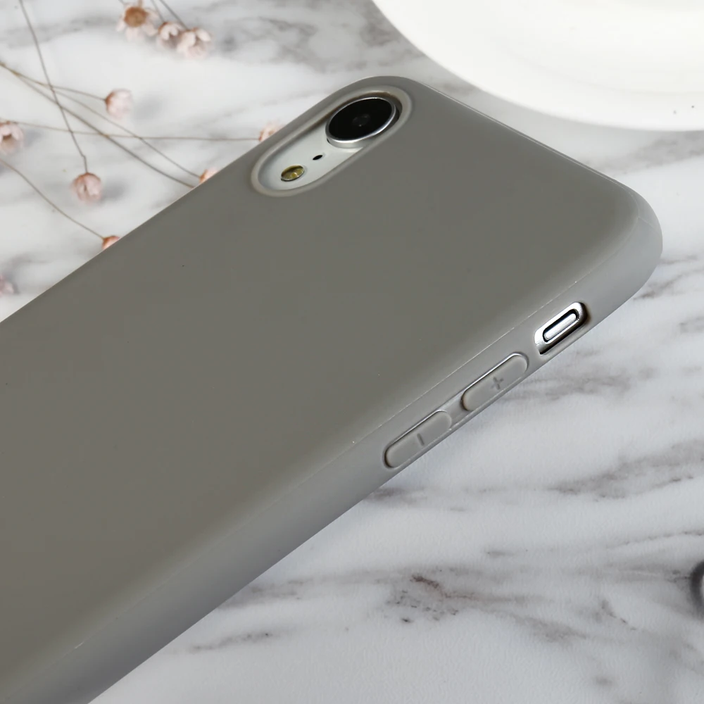 Мягкий силиконовый серый однотонный чехол для телефона iPhone X XR XS Max 5 5S SE 6 6S 7 8 Plus 11