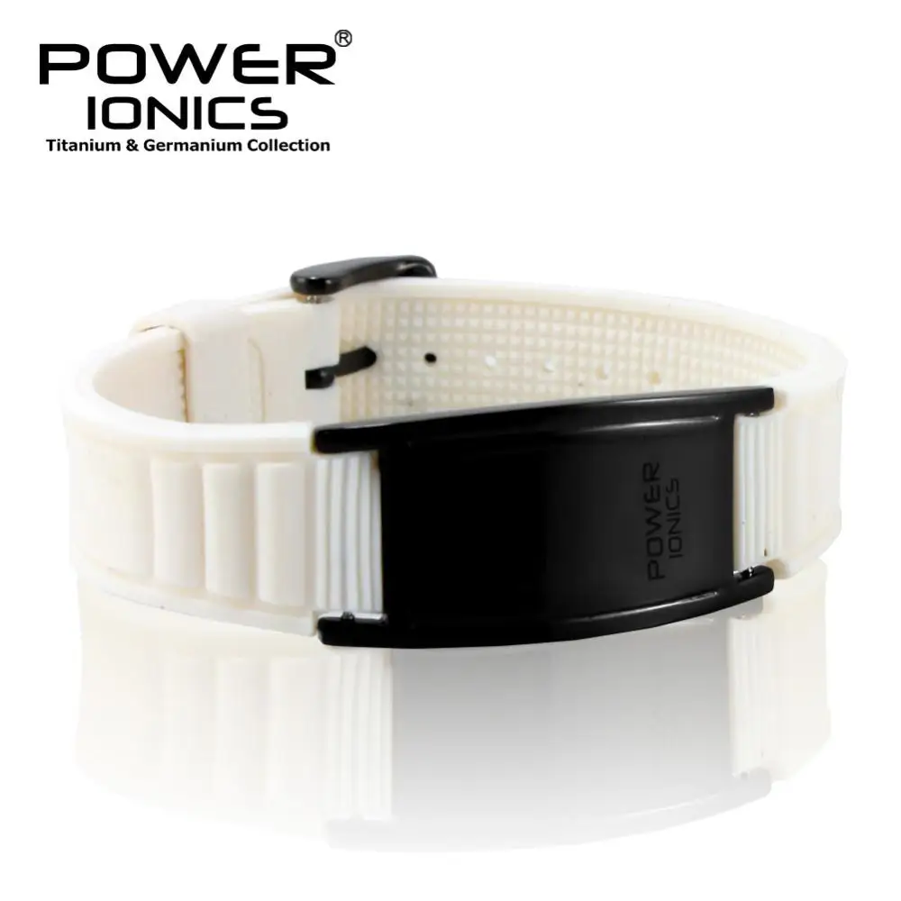 Power Ionics Titanium 2000ions/cc Ионизирующий браслет с множеством цветов, который выбираешь ТЫ - Окраска металла: White Blackplated
