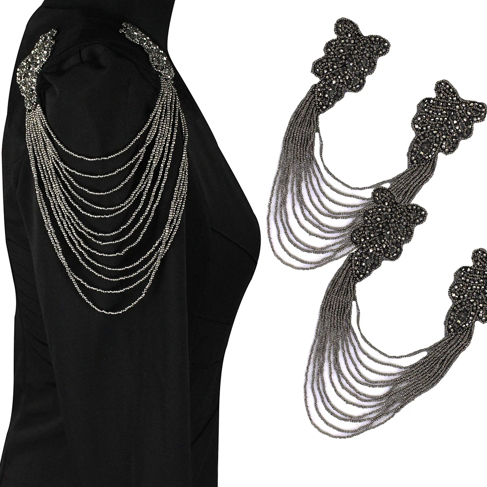 2 шт. женские нашивки с бусинами|Заплатки| |