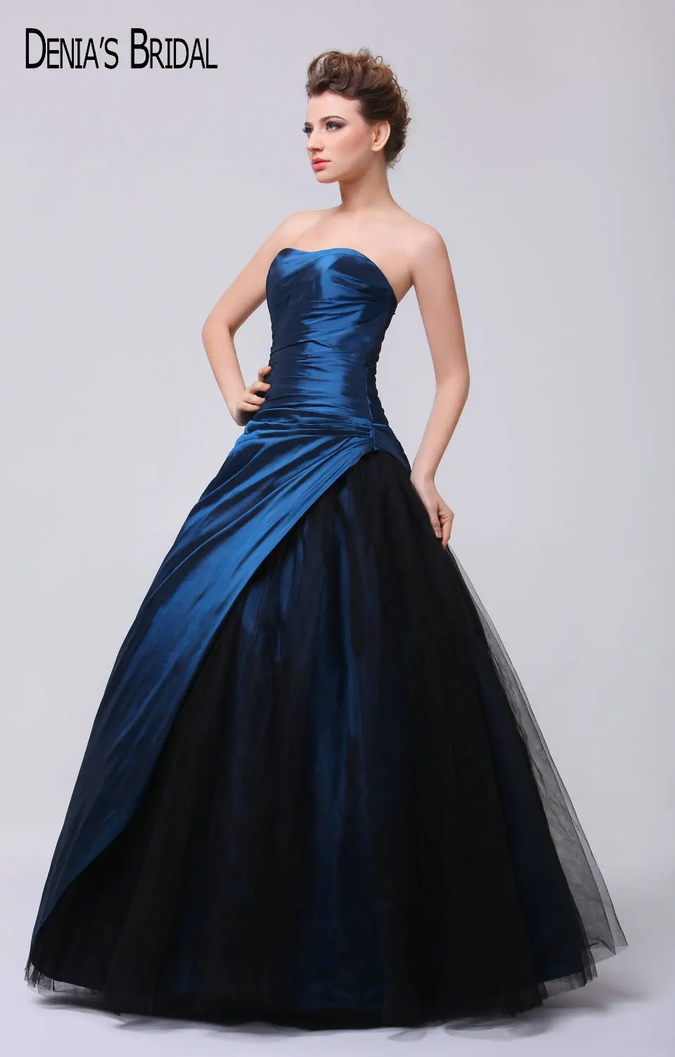 Реальное изображение Пышное Бальное Платье вечерние платья милая шея с рюшами