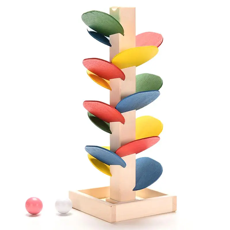 Montessori Educational Toy Blocks Wooden Tree Run Track Game Baby Marble Ball Kids Children Intelligence Early | Игрушки и хобби