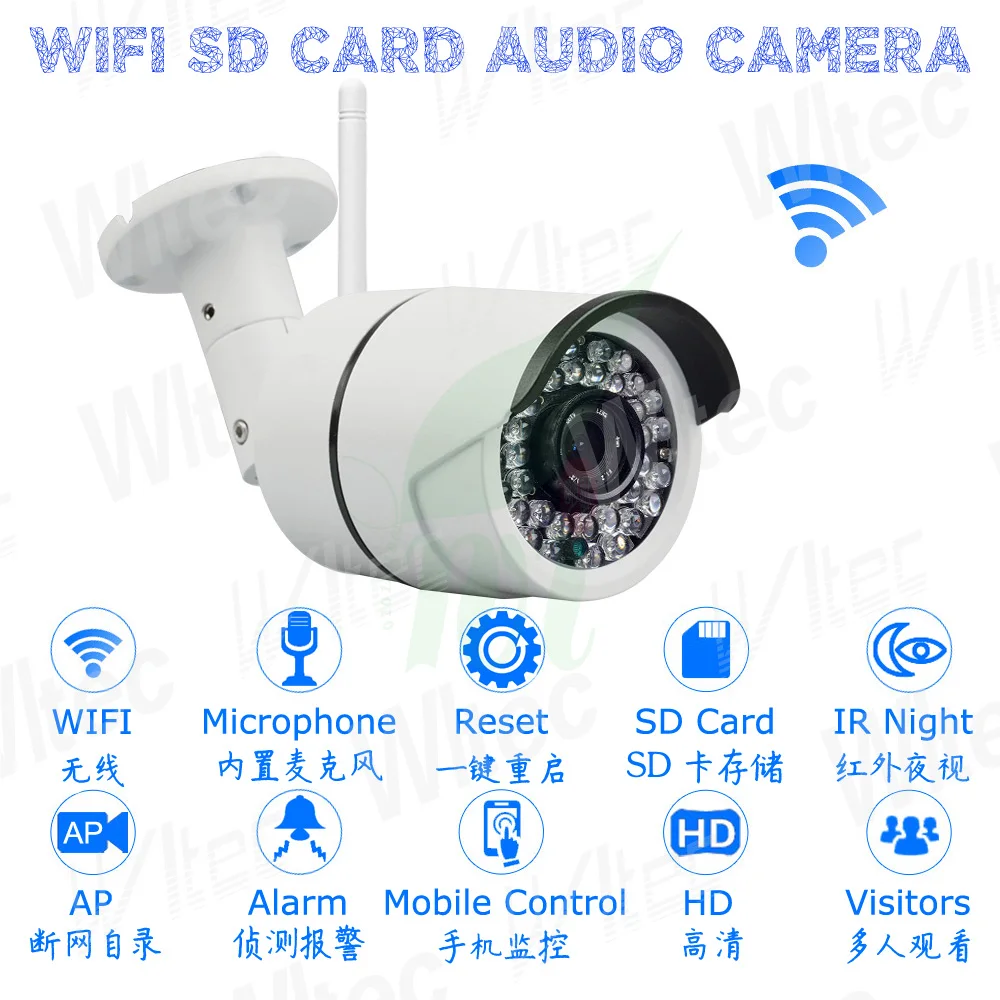 Водонепроницаемый XM IP Cam аудио сбросить WI-FI IPC 720P 1080 безопасности Камера ONVIF IP камера ночного видения ИК CCTV 128G SD карты Камера движения сигнализации