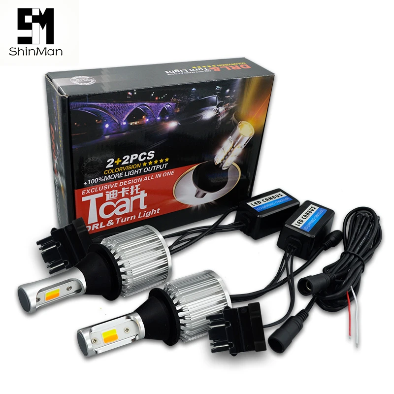 Shinman 2 шт. авто светодиодный для Nissan лист T25 3157 30W cob двойной цвет DRL Дневной Бег