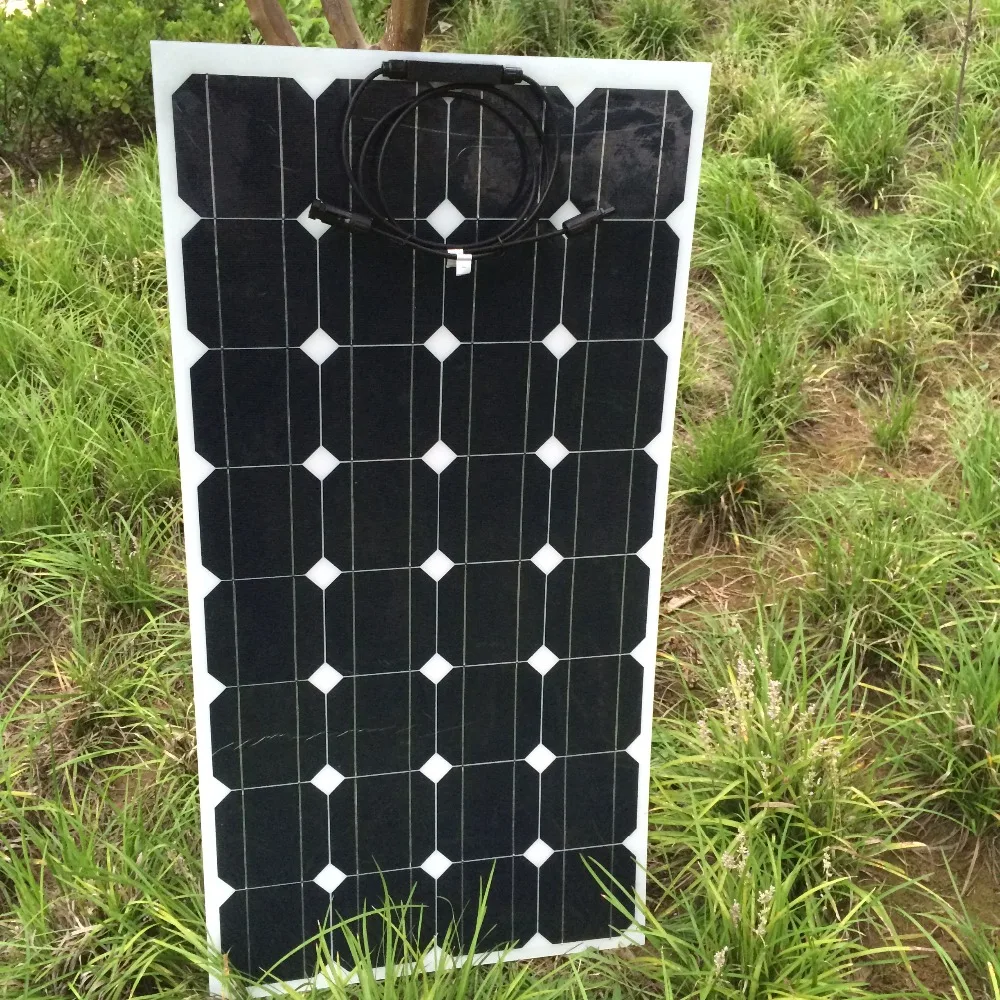 Солнечная панель 12 в 100 Вт с клеем Легкая установка Гибкая солнечная solarcity