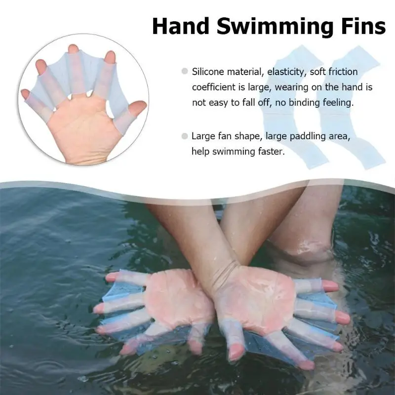 2Pcs Silicone Swim Gear Fins Hand Webbed Flippers Training Diving Gloves Web for Women Men Kids Surfing Water | Спорт и развлечения