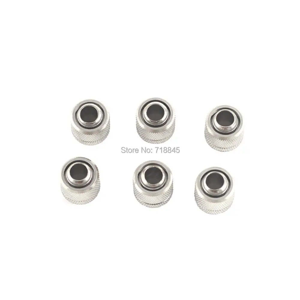 6pcs/ lot Siliver Black 3/8&quot ID 1/2&quot OD Compression Fitting nozzle G1/4 thread suit 9.5x12.7mm tubing water cooling computer |