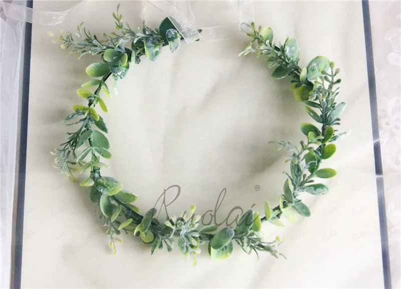 Зеленая Цветочная свадебная корона повязка на голову для невесты головной убор с