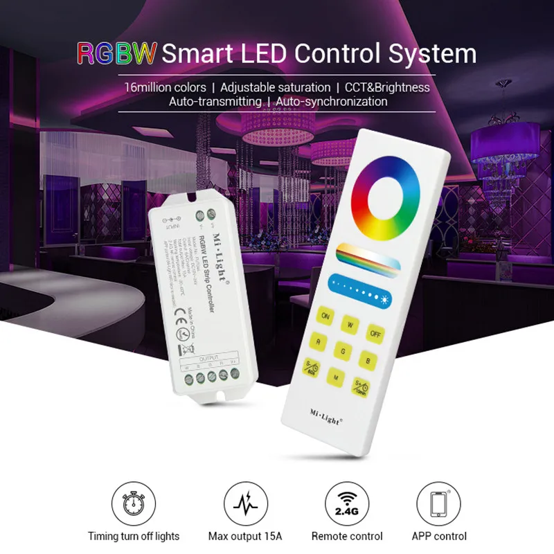 Светильник Mi. 12 В ~ 24 2 4 ГГц беспроводной Wi-Fi Поворотный ti mi ng control RGBW контроллер