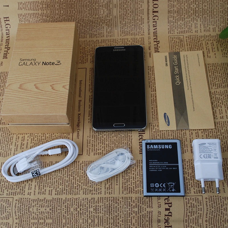 Открыл samsung Galaxy Note 3 4G LTE Смартфон Android 5 7 дюймовый N900 1920x1080 13MP 16 Гб NFC Передняя и