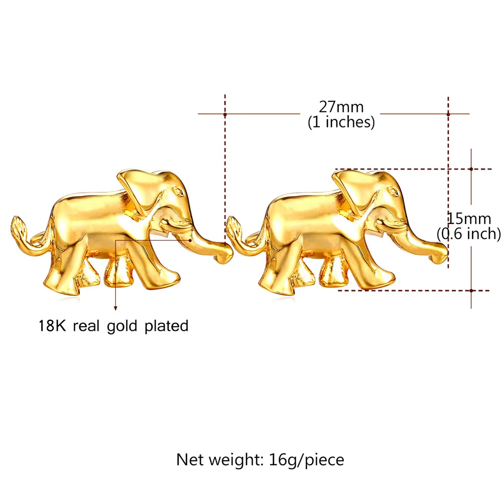 Запонки в виде слона золотого цвета мужские запонки животных с фирменной