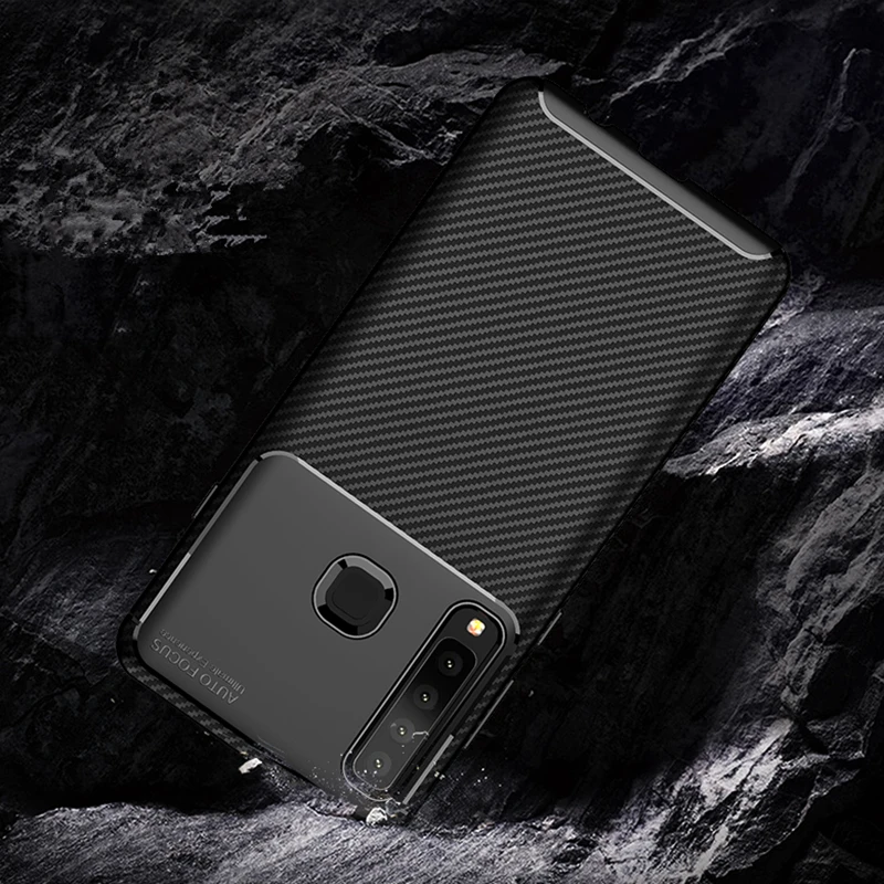Чехол из углеродного волокна для Samsung Galaxy A9 2018 A920F SM тонкий прочный противоударный