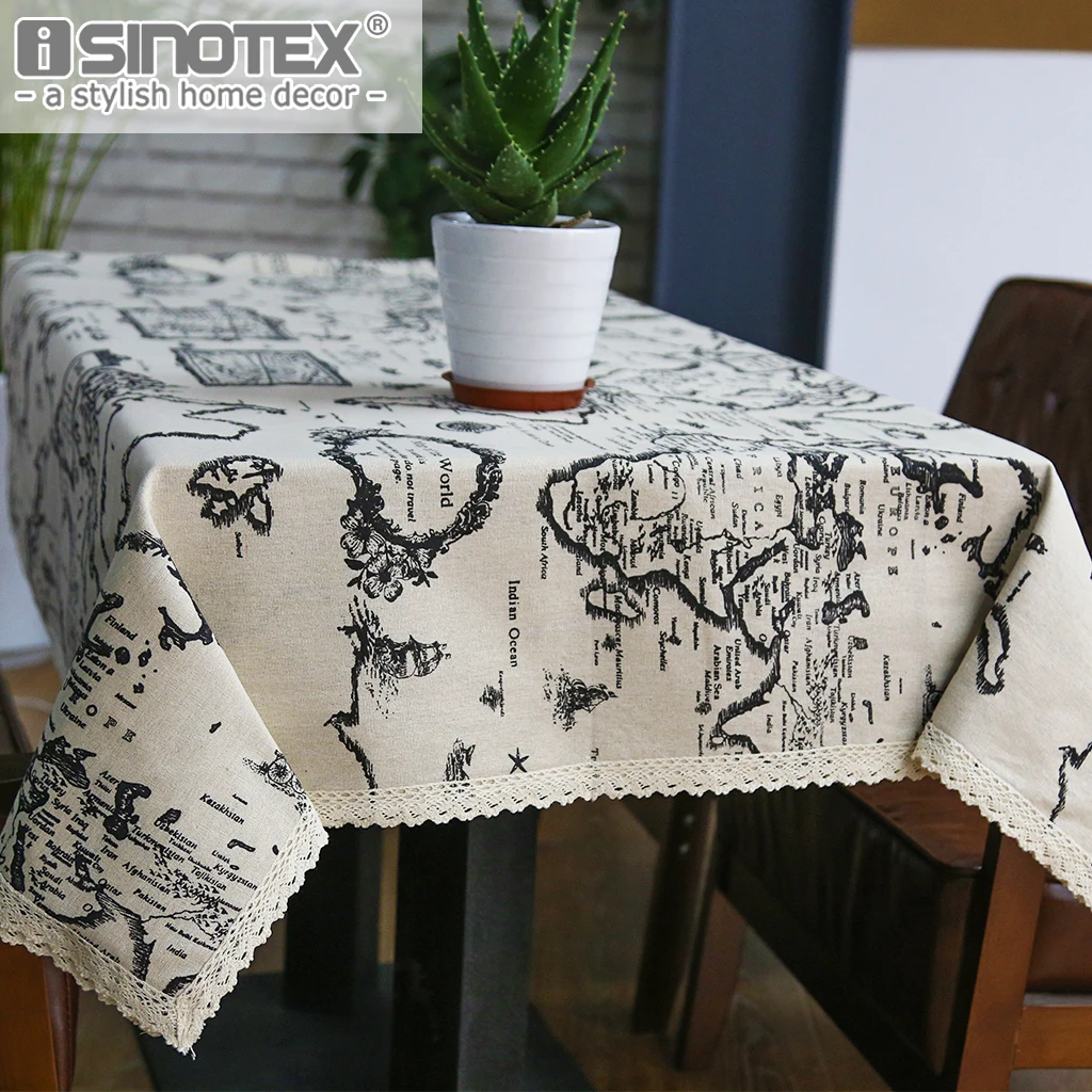 Скатерть из хлопка и льна многофункциональная прямоугольная настольная накидка