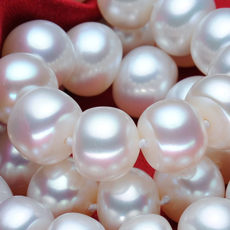 Женское ожерелье из серебра 2017 пробы с натуральным пресноводным жемчугом 8-100%-11