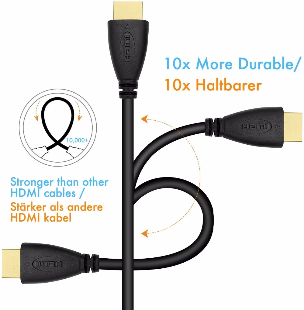 Кабель LNYUELEC HDMI compatible1M 3 фута 2 м 6 футов позолоченный штекер совместимый с 1 4