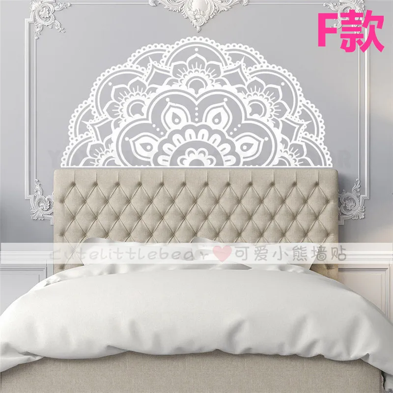 F style H601 white Наклейка на стену с изображением мандалы, Декор для дома, съемная Виниловая наклейка для медитации, йоги, Настенная роспись для гостиной, спальни - Цвет: F style H601 white