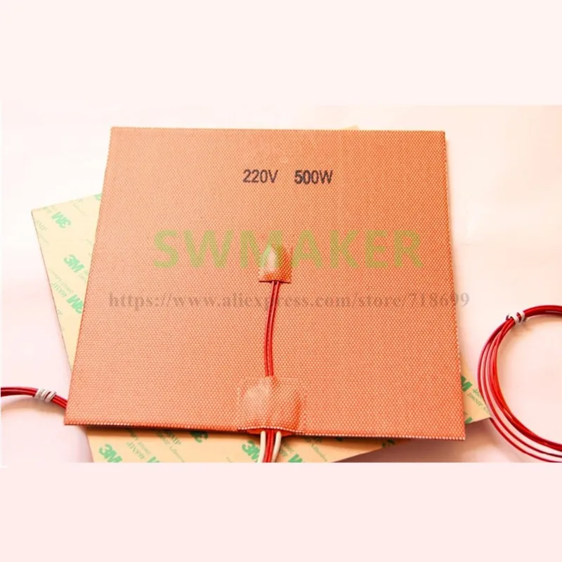 SWMAKER 200x200 мм HeatedBed Силиконовый обогреватель Pad 20X20 см 110 В/220 В 500 Вт для Cube Prusa i3 RepRap 3d