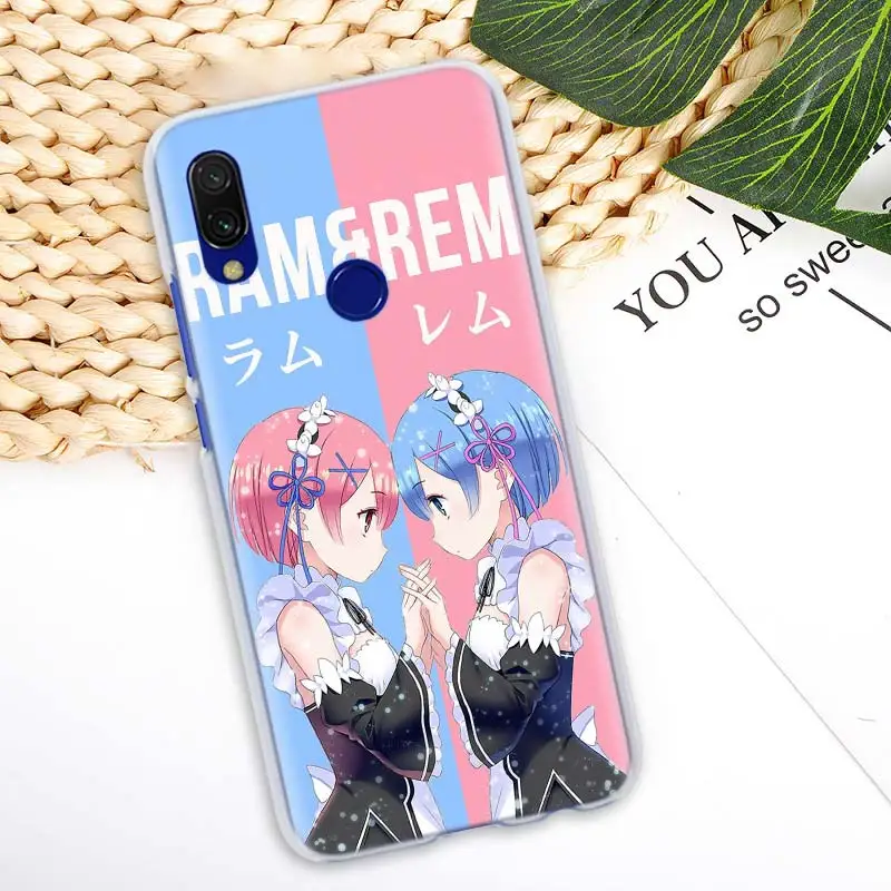 Аниме RE ZERO Ram Rem чехол для Xiaomi Redmi Note 5 6 7 Pro 4X7 6 6A 5 Plus 5A S2 GO Pocophone F1 чехол для телефона Coque