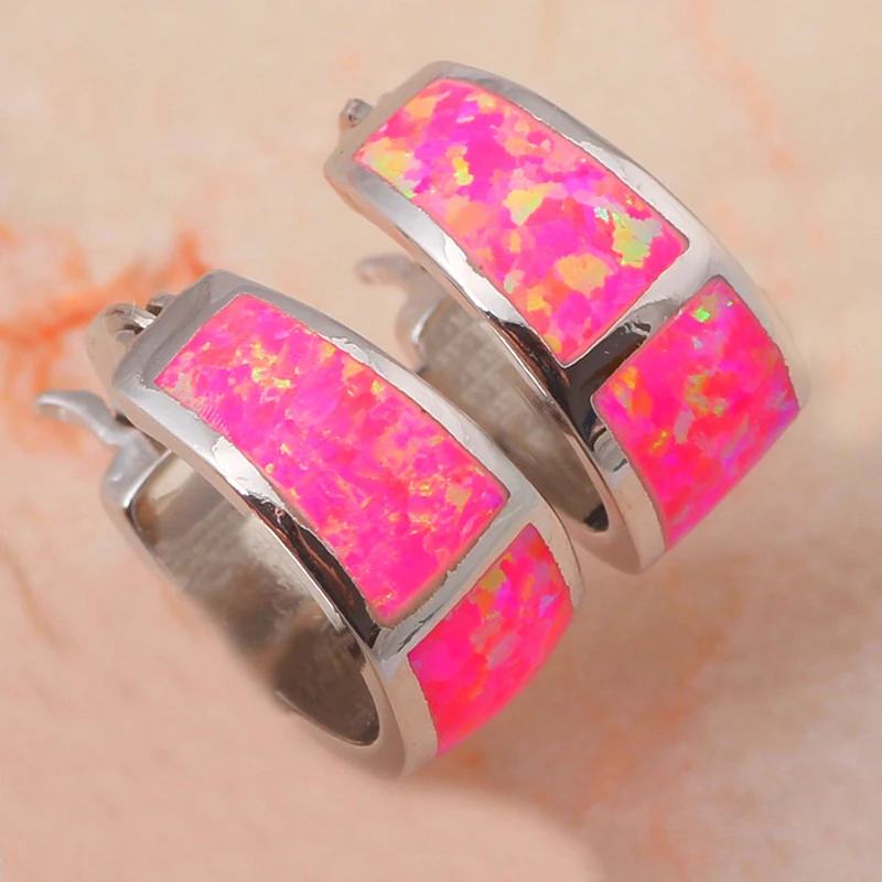 Мода Brinco Aliexpress фиолетовый огненный опал Серебро штамп Серьги кольца для здоровья
