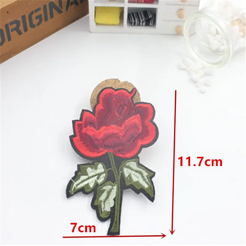 Вышитые патчи для одежды 1 шт. красные цветы Mulity железные в стиле панк Стикеры