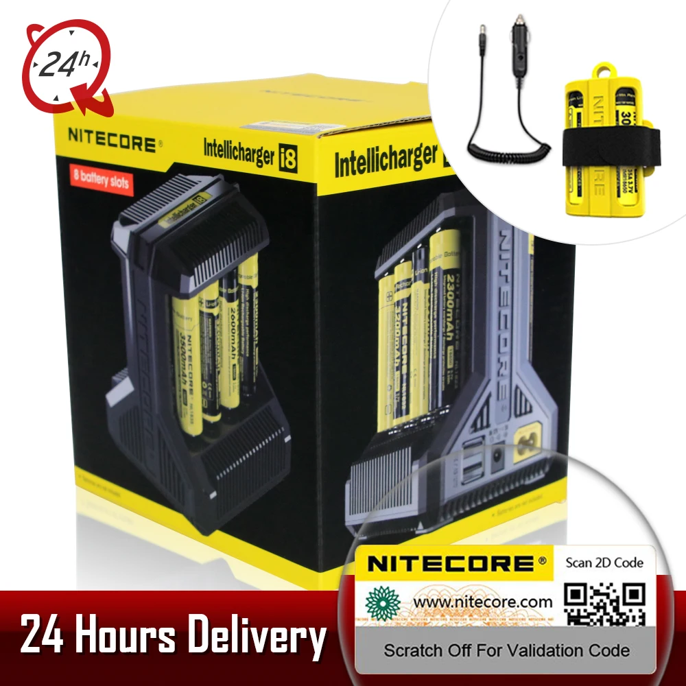 Лидер продаж Nitecore I8 интеллектуальное зарядное устройство 8 слотов всего 4A