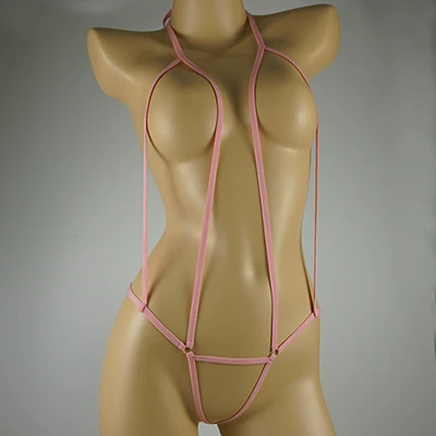 Light pink Женский Экстремальный боди, сексуальный бандаж, микро бикини, открытая промежность, веревка, боди, женское белье, сексуальное нижнее белье, наборы, бандаж, сексуальный костюм - Цвет: Light pink