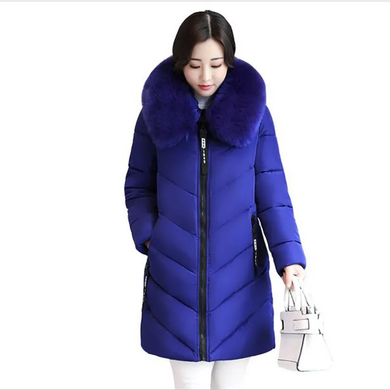 Женская парка с меховым воротником повседневная длинная теплая капюшоном
