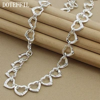 doteffil 925 sterling silver full heart necklace chain for women wedding engagement party jewelry