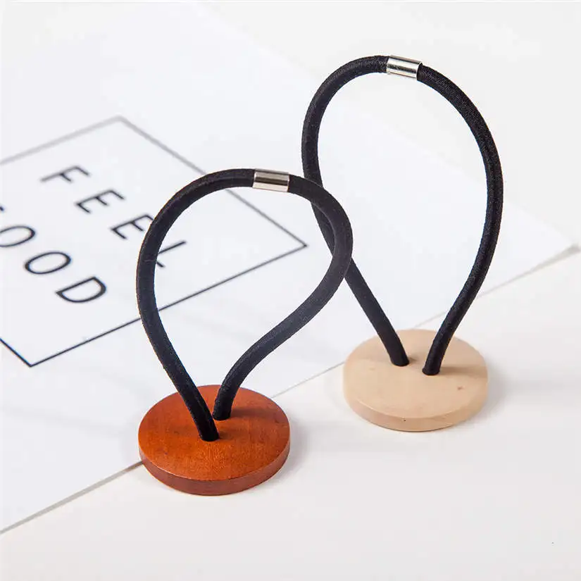 Женская простая деревянная эластичная резинка для волос повязка держатель