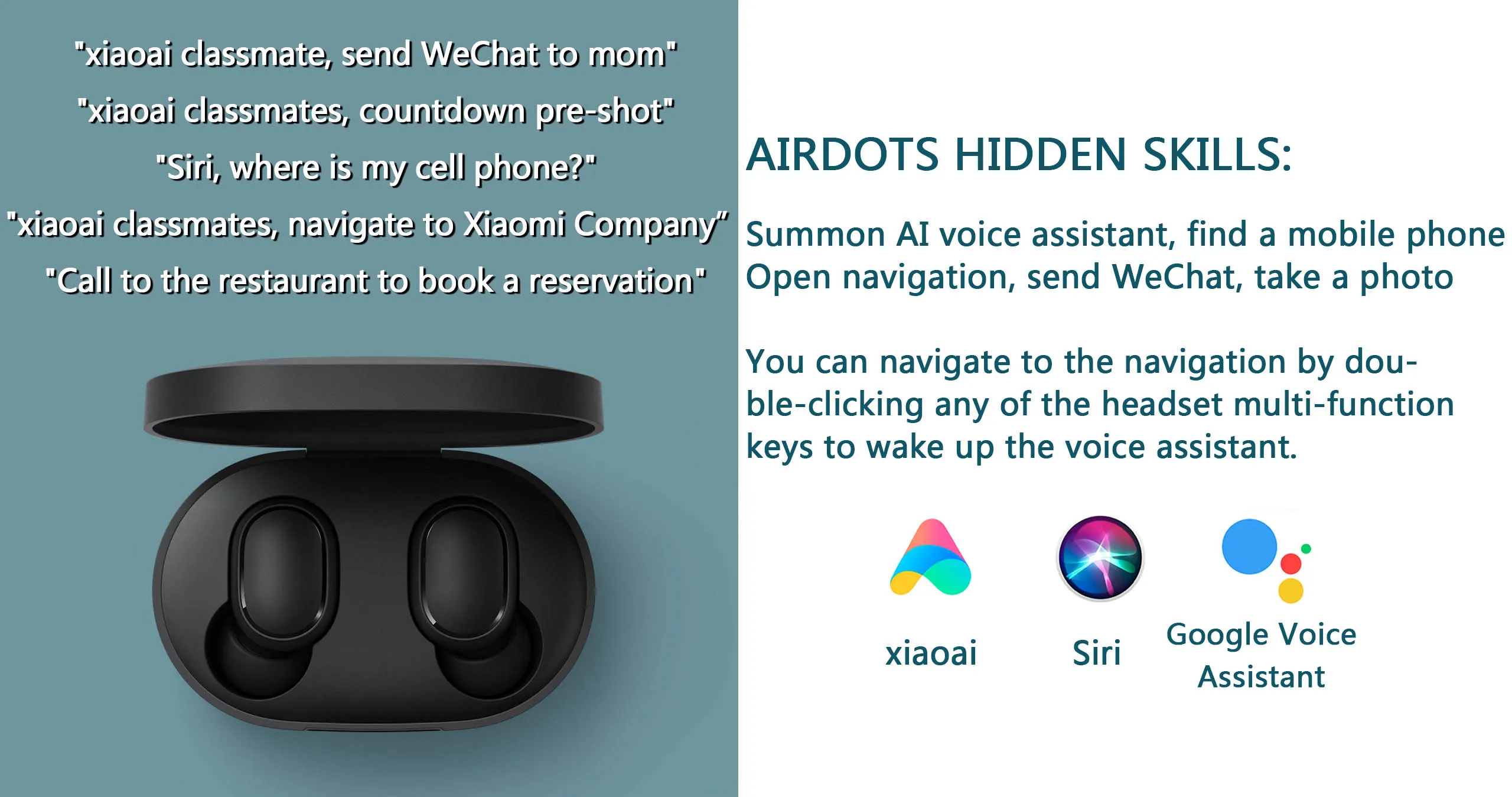 Xiaomi Redmi Airdots TWS Bluetooth наушники, стерео бас беспроводная гарнитура шумоподавления с микрофоном Handsfree наушники AI управление
