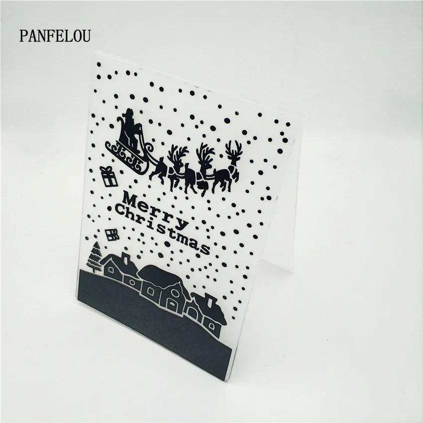 

PANFELOU Easter Easter deer car Embossing folders Plastic For Scrapbooking DIY Template Fondant Cake Photo Album Card Making