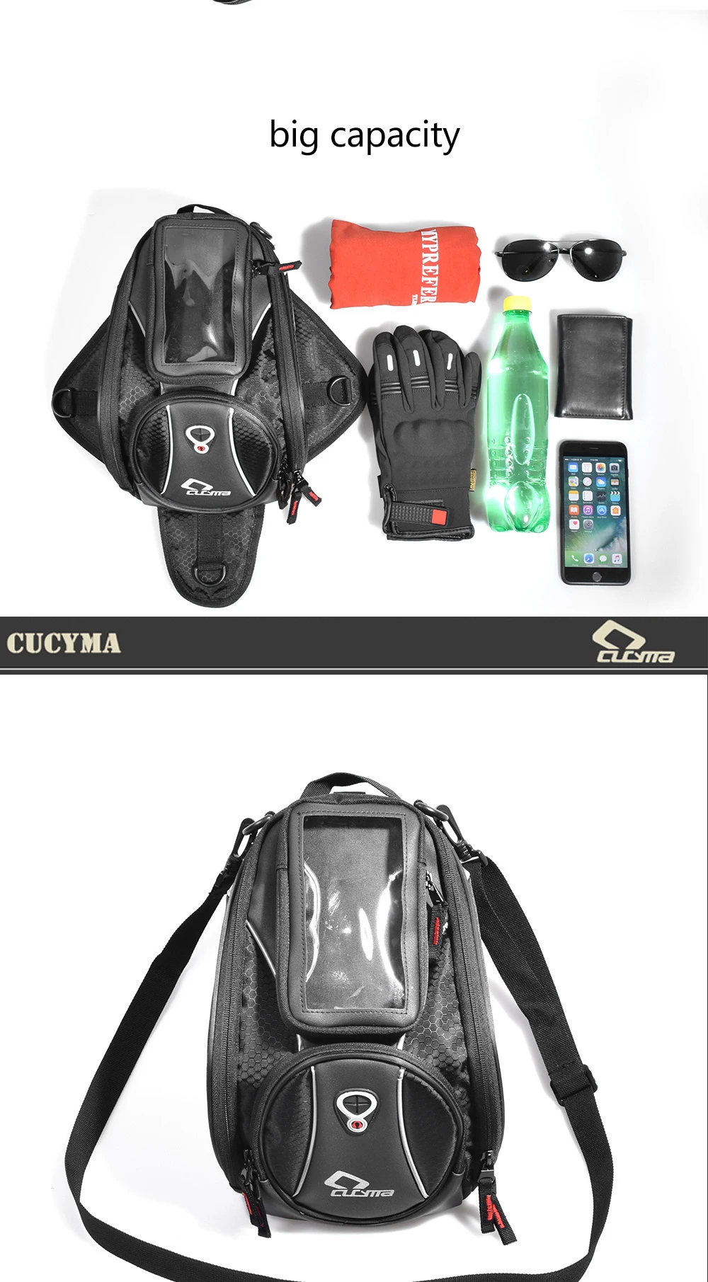 CUCYMA мотоциклетная сумка для мотокросса, водонепроницаемая сумка для масляного бака, магнитная мотоциклетная сумка для сидения, gps сумка для мобильного телефона, навигационная сумка