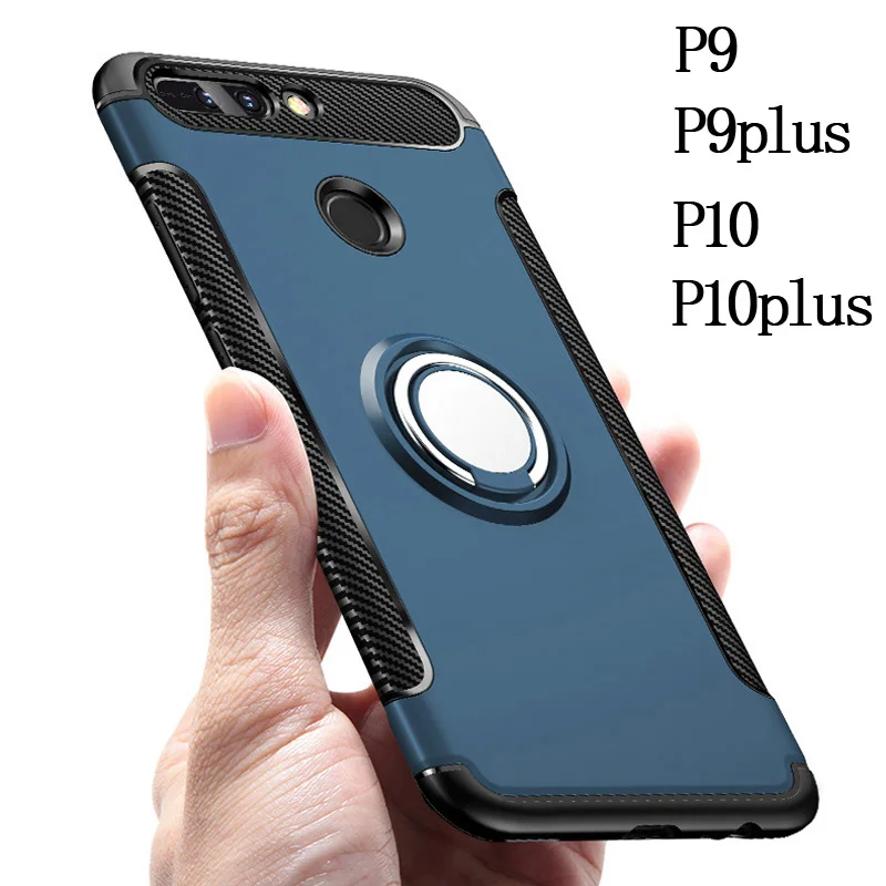 Чехлы для Huawei P10 Plus Lite + гибридный мягкий силиконовый Жесткий ПК 360 кольцо