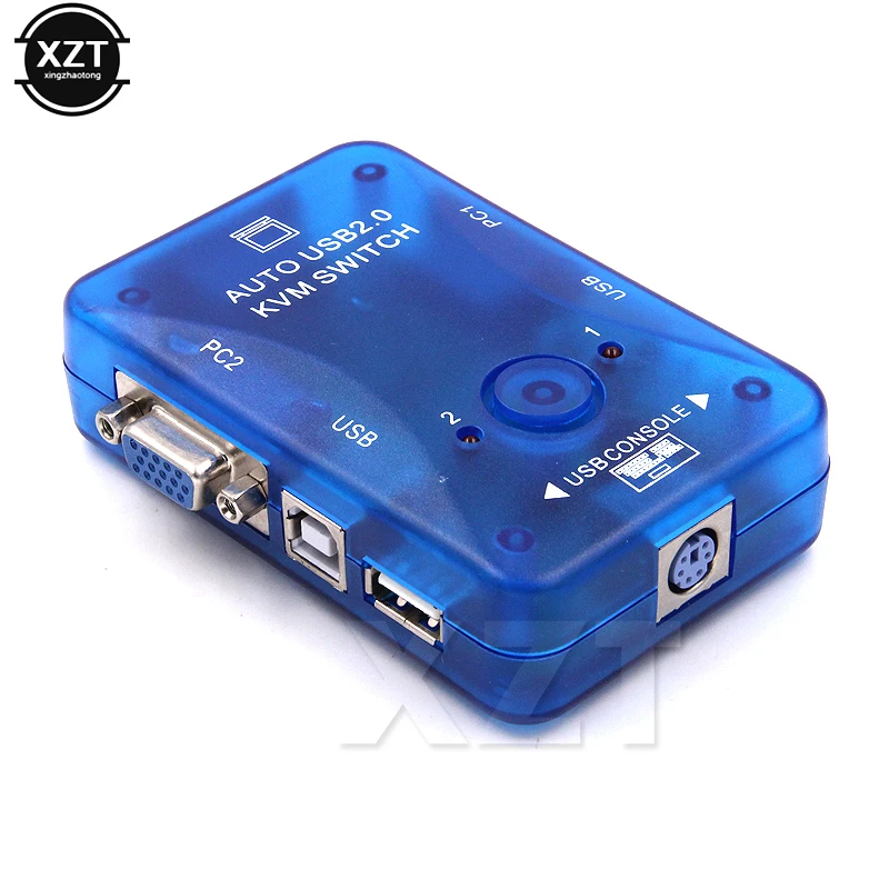 1 шт. 2 порта Авто USB 0 USB2.0 VGA KVM коммутатор переключатель для ПК клавиатуры мыши в
