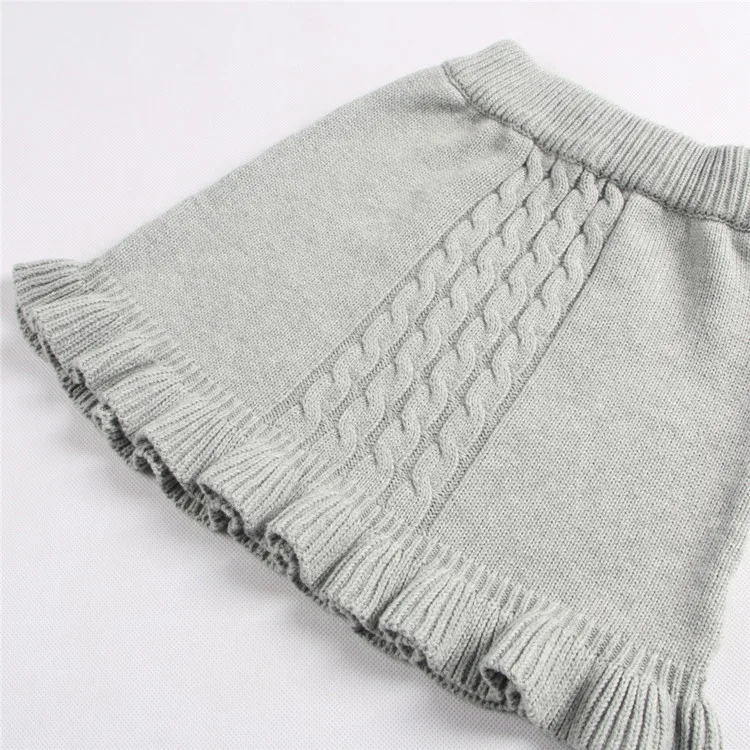 2 шт./Лот весенне осенние вязаные костюмы с юбкой оборками для маленьких девочек