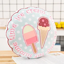 Dot green ice cream Круглая подушка с принтом Фэнтези мультфильм Животные Единорог кошка Медведь Мороженое-леденец напольные подушки для сидения диван декор подушки для девочек - Цвет: Dot green ice cream