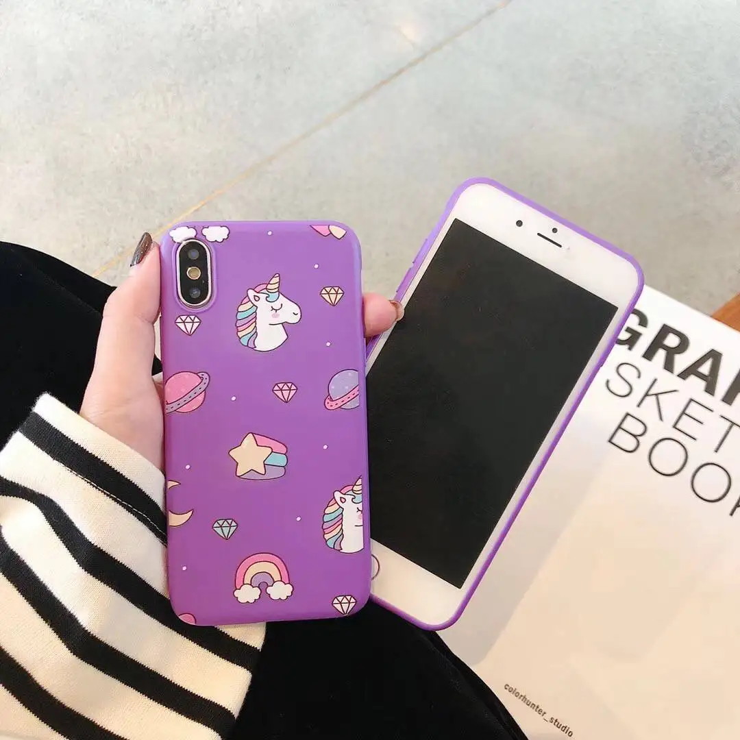 Роскошный прозрачный 3D чехол для телефона Kawaii Unicorn Для Iphone XS X MAX XR 6 S 7 8 Plus plus милый