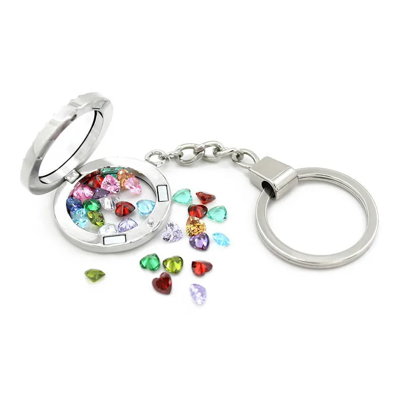 12 шт./лот оптовая продажа романтическое сердце циркон камень рождения плавающий