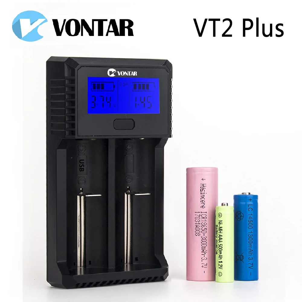 VONTAR Смарт ЖК-дисплей USB Батарея Зарядное устройство Smart для 26650 18650 18500 18350 17670 16340 14500 10440 литиевая батарея 3,7 V