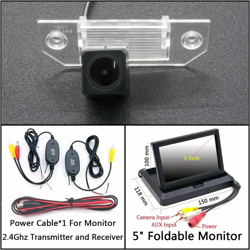 C Wireless 5 inch F Full HD резервная камера заднего вида для Ford Mondeo C-Max Focus/Focus 2 Fiesta S-MAX Автостоянка ЖК-зеркало монитор - Название цвета: C Wireless 5 inch F