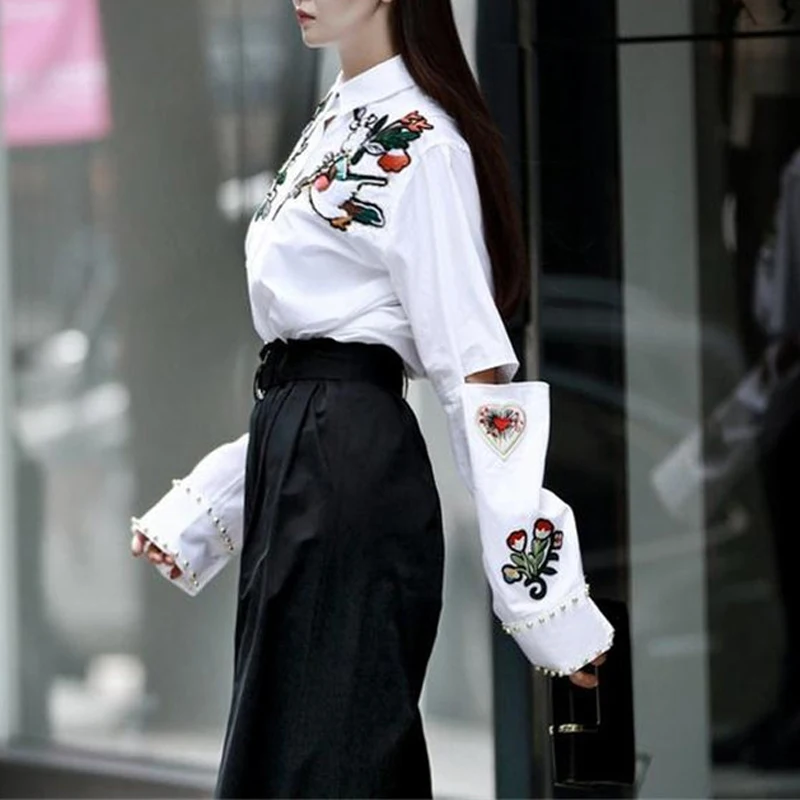 TWOTWINSTYLE 2017 вышивка блузки для малышек женские рубашки мальчиков белый