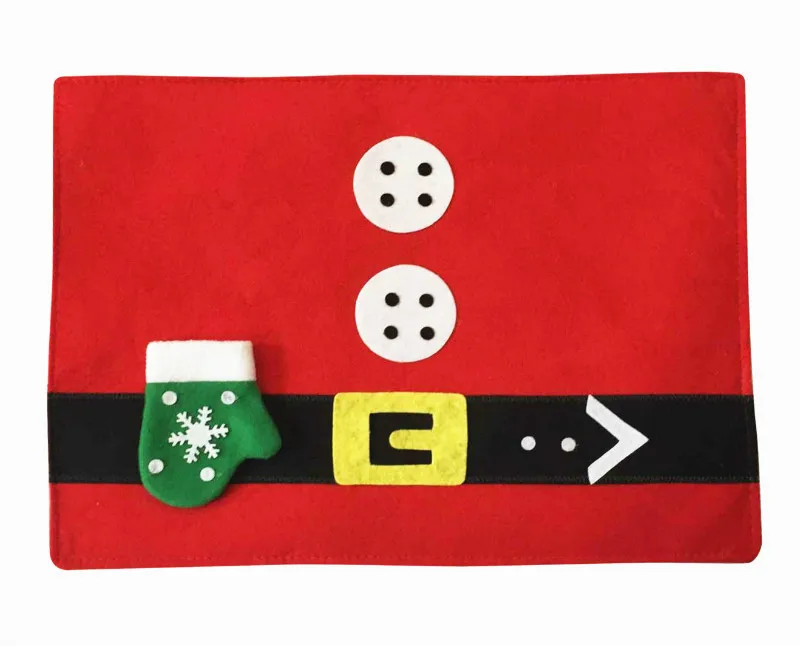 Рождественские перчатки + салфетки Санта Клауса коврик для обеденного стола