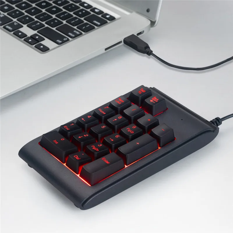 USB Проводная мини-клавиатура с подсветкой каппи 3 цвета водонепроницаемая
