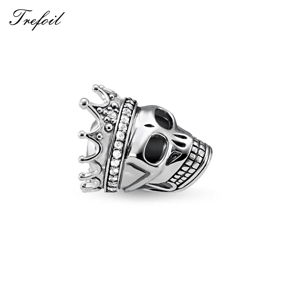 Skull Queen DIY бусины черепа маори король Лилия, модные 925 пробы серебряные ювелирные изделия панк подарок для женщин мужчин подходят браслеты бусины для бисероплетения - Цвет: Skull Queen
